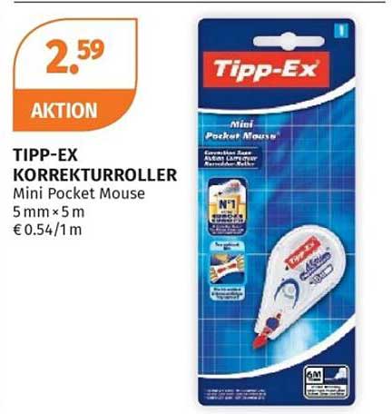TIPP-EX KORREKTURROLLER Mini Pocket Mouse 5 mm x 5 m