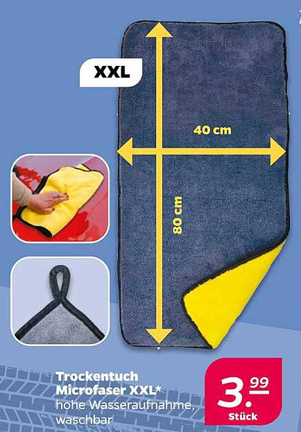 Trockentuch Microfaser XXL* hohe Wasseraufnahme, waschbar