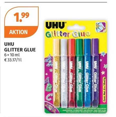 UHU GLITTER GLUE 6 × 10 mL