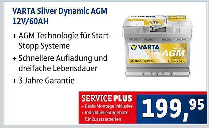 VARTA Silver Dynamic AGM 12V/60AH