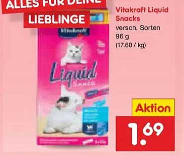 Vitakraft Liquid Snacks versch. Sorten 96 g (17.60 / kg)