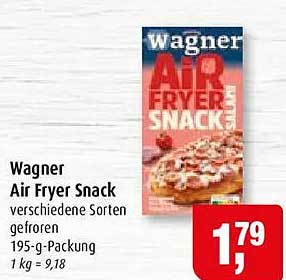 Wagner Air Fryer Snack verschiedene Sorten gefroren 195-g-Packung 1 kg = 9,18