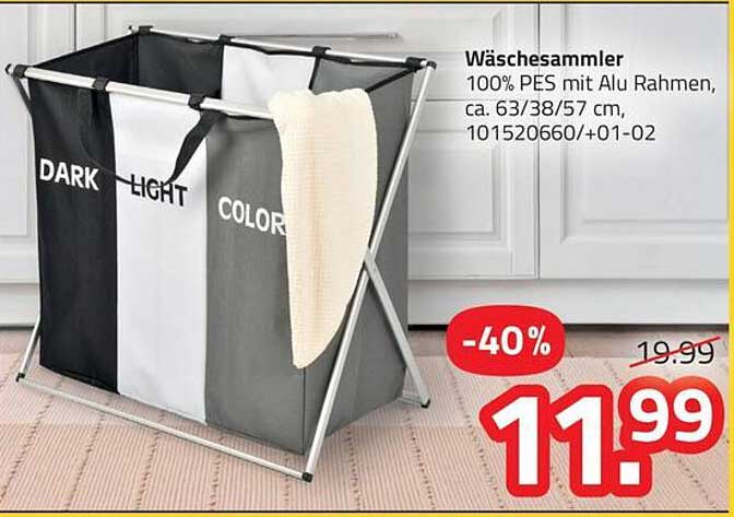 Wäschesammler 100% PES mit Alu Rahmen, ca. 63/38/57 cm, 101520660/+01-02
