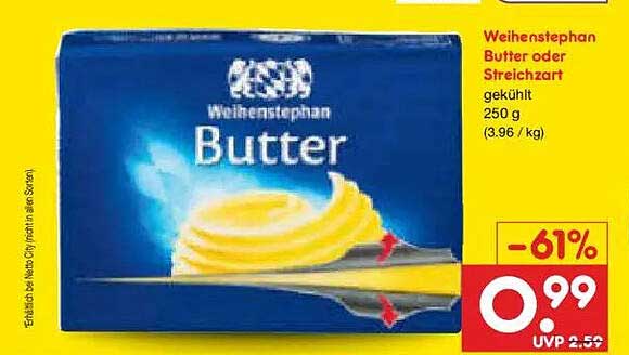 Weihenstephan Butter oder Streichzart gekühlt 250 g