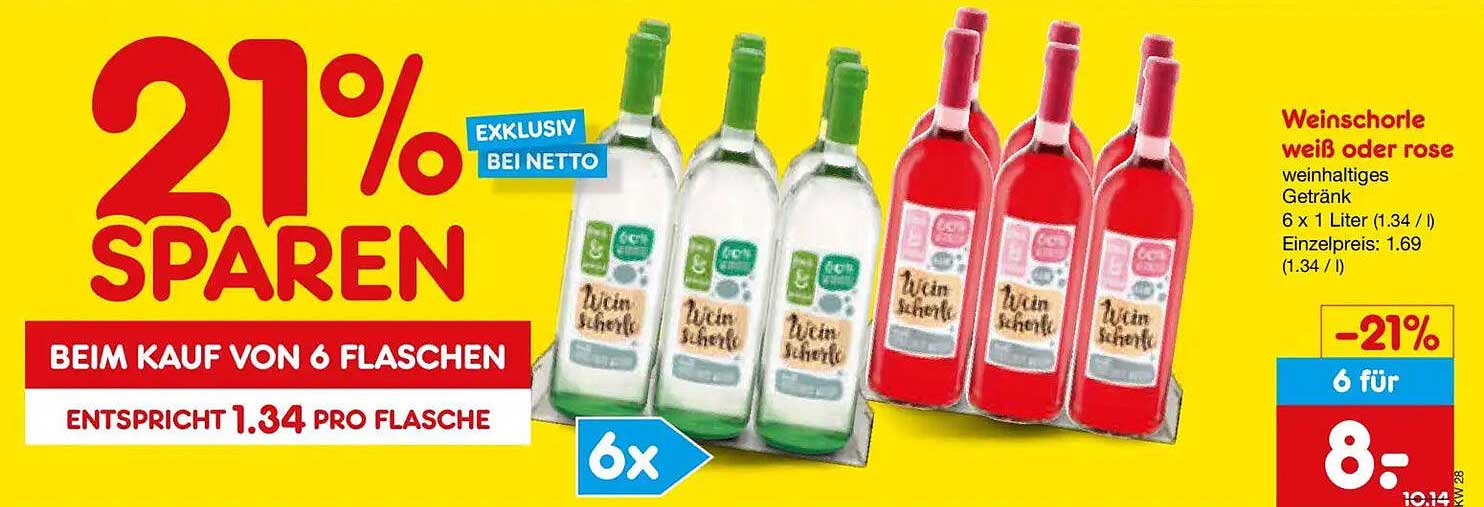 Weinschorle weiß oder rose