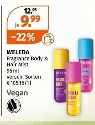 WELEDA Fragrance Body & Hair Mist 95 ml versch. Sorten € 105.16/1 l Vegan