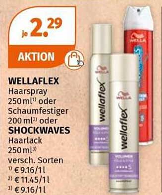 WELLAFLEX Haarspray 250 ml oder Schaumfestiger 200 ml oder SHOCKWAVES Haarlack 250 ml versch. Sorten