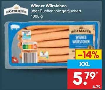 Wiener Würstchen über Buchenholz geräuchert 1000 g