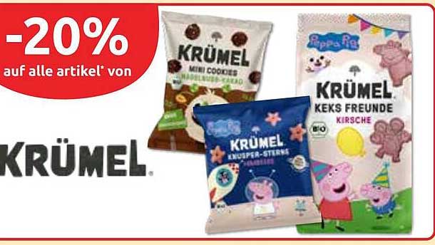 -20% auf alle Artikel von KRÜMEL
