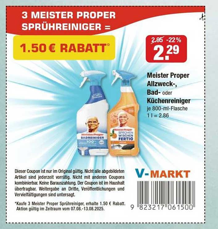 3 Meister Proper Sprühreiniger für nur 2,29 € – 1,50 € Rabatt!