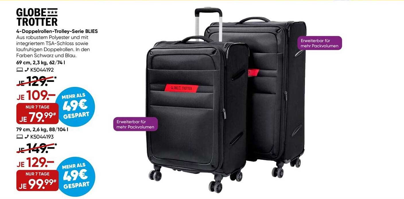 4-Doppelrollen-Trolley-Serie BLIES von Globe Trotter