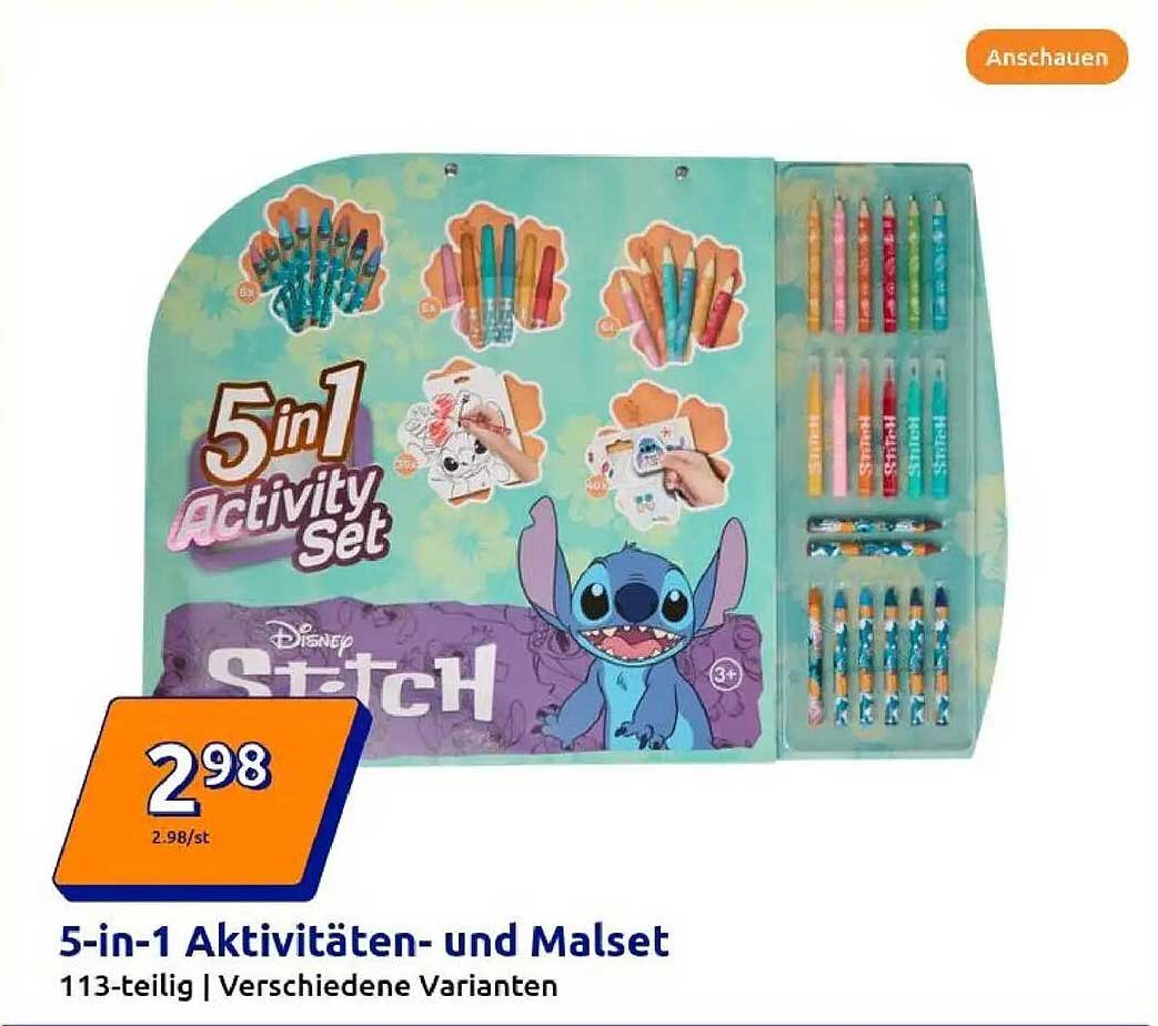 5-in-1 Aktivitäten- und Malset von Disney Stitch