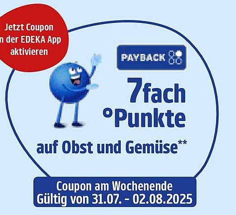 7-fach Punkte auf Obst und Gemüse