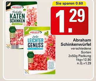 Abraham Schinkenwürfel verschiedene Sorten 2x50g Packung