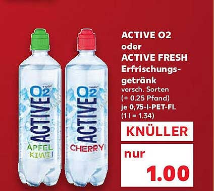 ACTIVE O2 oder ACTIVE FRESH Erfrischungsgetränk