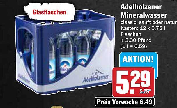 Adelholzener Mineralwasser Kasten 12 x 0,75 l