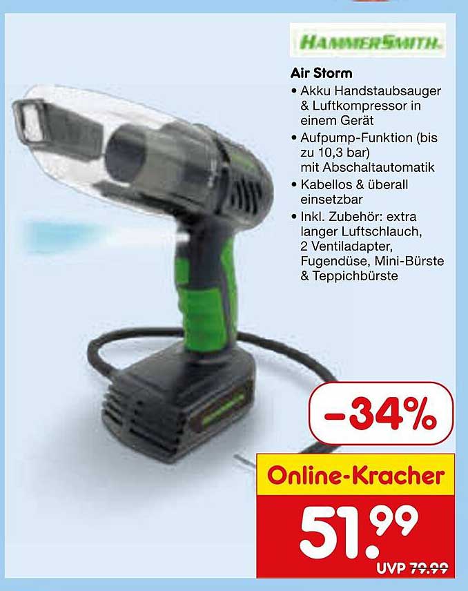 Air Storm - Akku Handstaubsauger & Luftkompressor