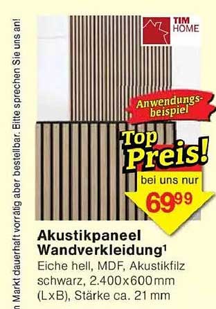 Akustikpaneel Wandverkleidung 2400x600mm