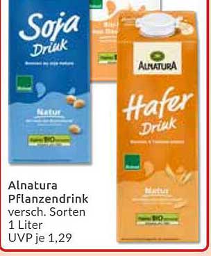 Alnatura Pflanzendrink - Soja und Hafer, 1 Liter