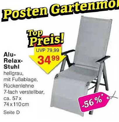 Alu-Relax-Stuhl hellgrau
