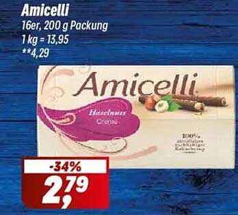 Amicelli Haselnuss Creme 200 g Packung - 16er