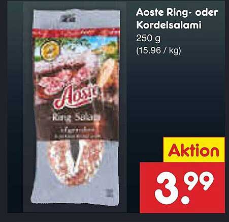 Aoste Ring- oder Kordelsalami 250 g