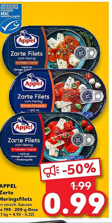 APPEL Zarte Heringsfilets in verschiedenen Saucen