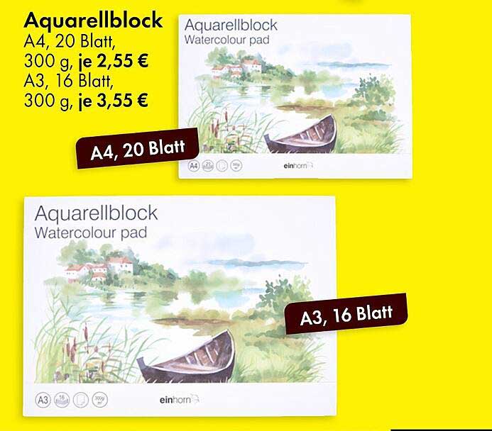 Aquarellblock A4 und A3 - Ideal für kreative Köpfe!