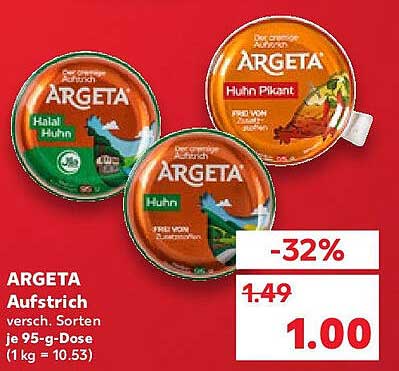 ARGETA Aufstrich verschiedene Sorten 95-g-Dose