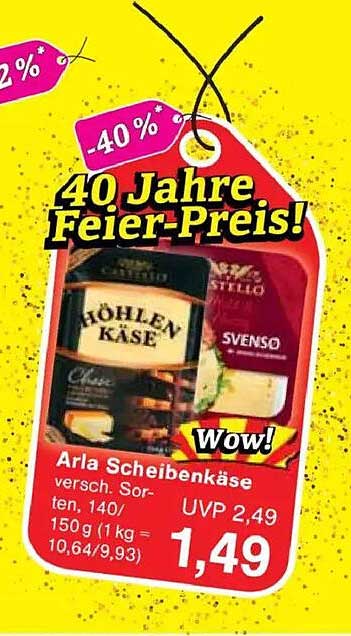 Arla Scheibenkäse - verschiedene Sorten, 140/150 g