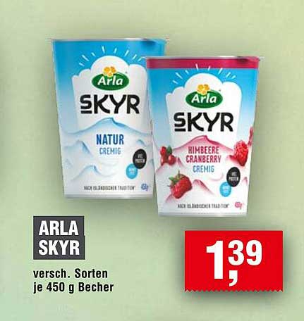 ARLA SKYR - verschiedene Sorten 450 g Becher