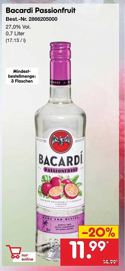 Bacardi Passionfruit - 0,7 Liter Flasche