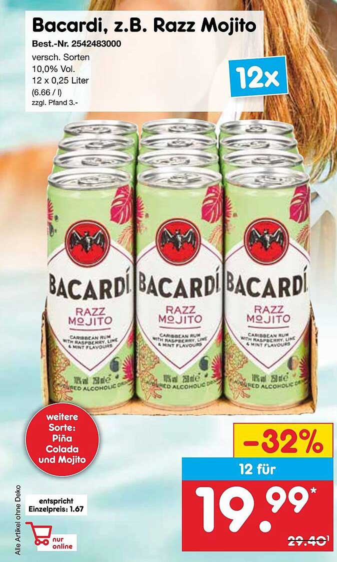 Bacardi Razz Mojito - 12er Pack