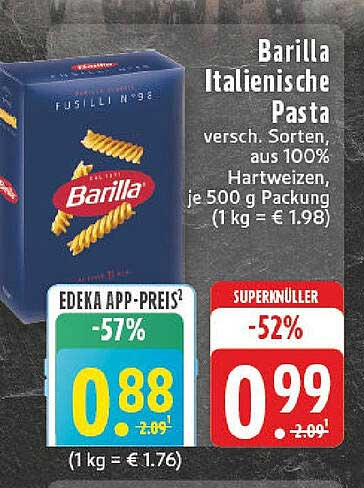 Barilla Italienische Pasta - Verschiedene Sorten, aus 100% Hartweizen