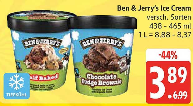 Ben & Jerry's Ice Cream verschiedene Sorten 438 - 465 ml