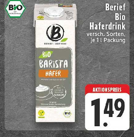 Berief Bio Haferdrink, verschiedene Sorten, je 1 l Packung