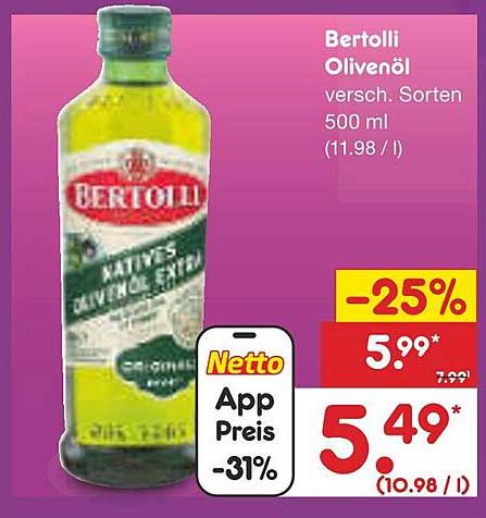 Bertolli Olivenöl 500 ml - Verschiedene Sorten