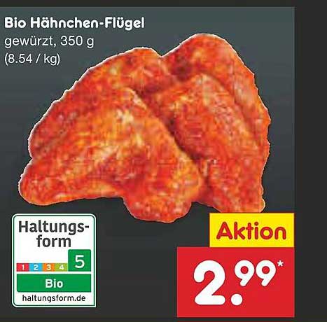 Bio Hähnchen-Flügel gewürzt, 350 g