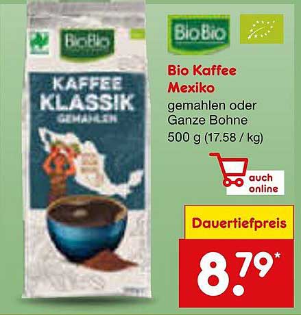 Bio Kaffee Mexiko - gemahlen oder Ganze Bohne 500 g