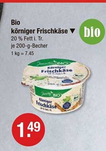 Bio körniger Frischkäse 20 % Fett i. Tr. je 200-g-Becher