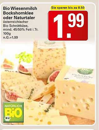 Bio Wiesenmilch Bockshornklee oder Naturtaler - Österreichischer Bio Schnittkäse