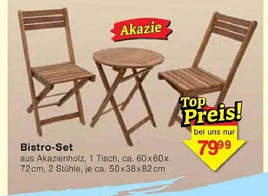 Bistro-Set aus Akazienholz