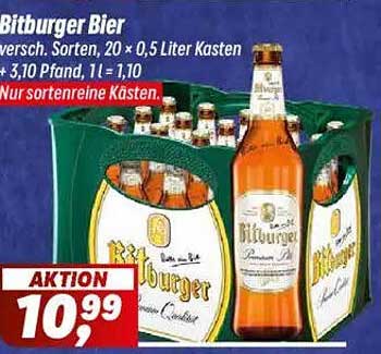 Bitburger Bier, 20 x 0,5 Liter Kasten