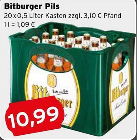 Bitburger Pils 20 x 0,5 Liter Kasten