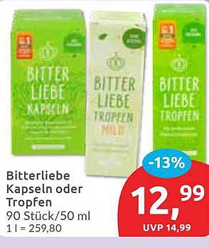 Bitterliebe Kapseln oder Tropfen
