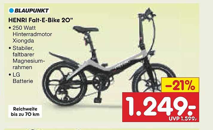 BLAUPUNKT HENRI Falt-E-Bike 20"