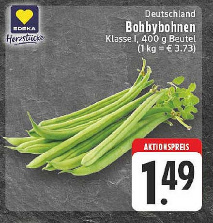 Bobbybohnen Klasse I, 400 g Beutel