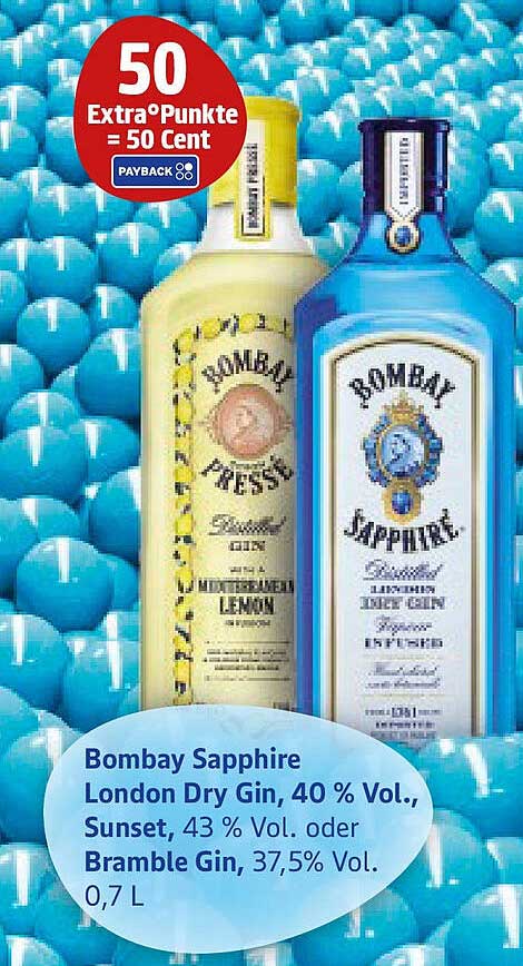 Bombay Sapphire London Dry Gin, Sunset Gin oder Bramble Gin, 0,7 L