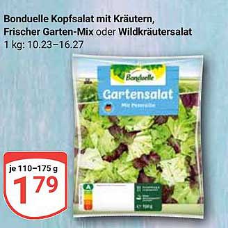 Bonduelle Kopfsalat mit Kräutern, Frischer Garten-Mix oder Wildkräutersalat