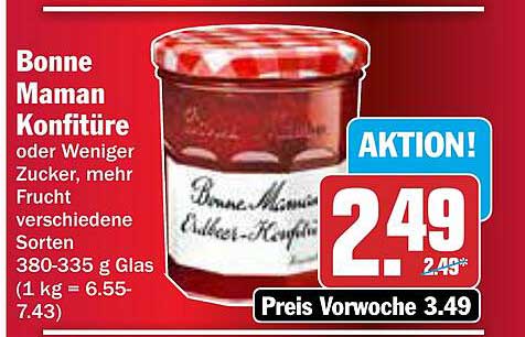 Bonne Maman Konfitüre oder Weniger Zucker, verschiedene Sorten